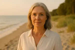 Mujer de mediana edad guía síntomas de la menopausia